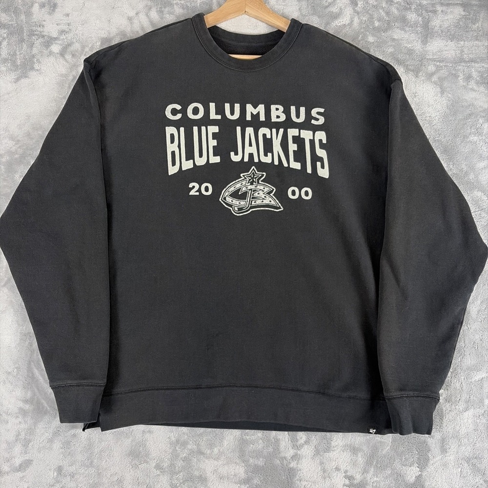 Columbus Blue Jackets Crew Neck Sweatshirt Black Size Large 47 Brand